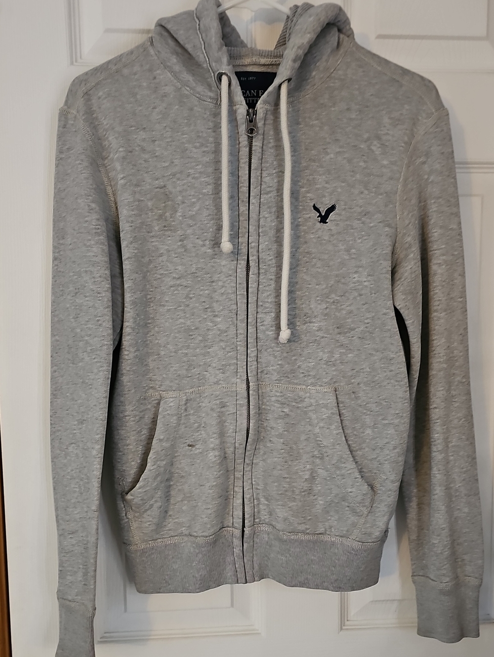 American Eagle Outfitters Gray Zip-Up Hoodie Sweater